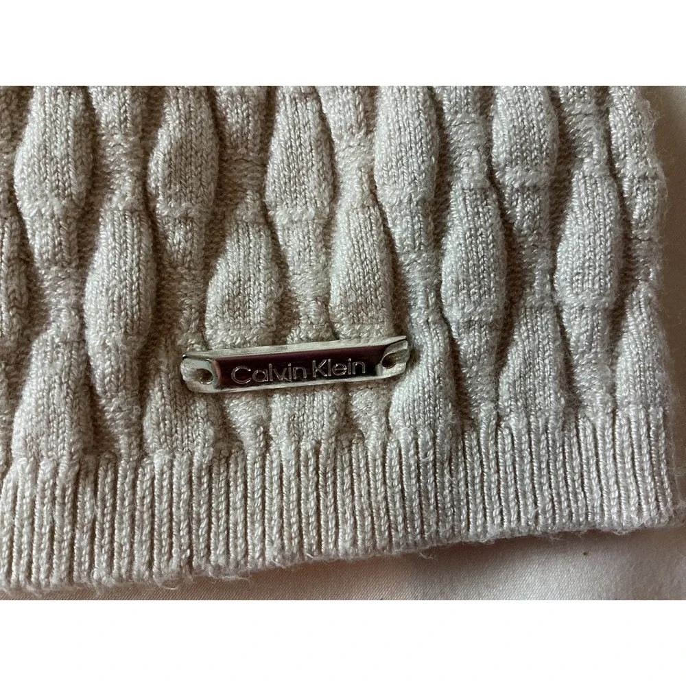 Calvin Klein Women's Textured Cable Knit Short Sleeve Sweater‎ Top - Picture 4 of 5